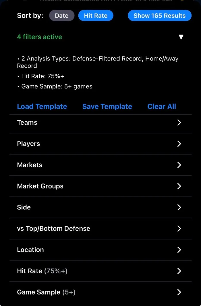 Insights filters